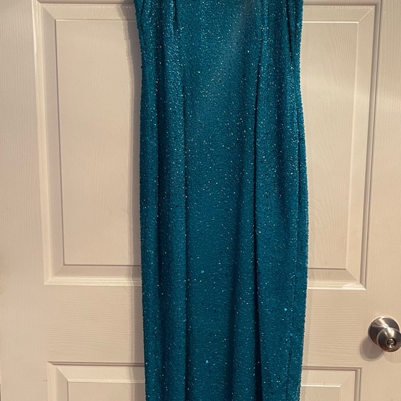 Teal beaded/sequin prom dress - Picture 3 of 3